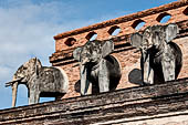 Chiang Mai - The Wat Chedi Luang. The massive chedi heavily damaged by an earthquake has been partially reconstructed apart from the spire since nobody can be sure what it looked like. 